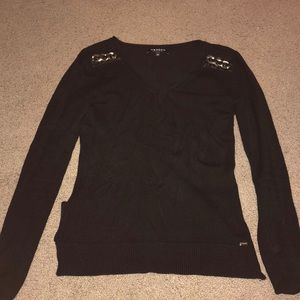 Morgan De Toi! Black sweater w/ shoulder detail